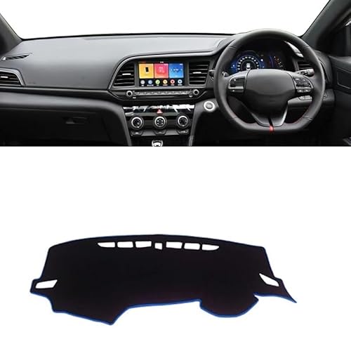 Matte Teppich Armaturenbrett Für Hyundai Für Elantra AD 2016 2017 2018 2019 2020 Auto-Armaturenbrett-Abdeckungen Vermeiden Sie Lichtpad Sonnenschutz Anti-UV-Teppiche(RHD Blue Side) von NOVEMS