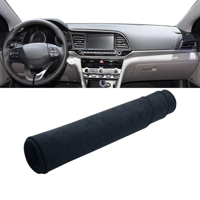 Matte Teppich Armaturenbrett Für Hyundai Für Elantra AD 2016 2017 2018 2019 2020 Auto Armaturenbrettabdeckung Vermeiden Sie Lichtmatte rutschfeste Unterlage Instrumententeppich(B LHD Black) von NOVEMS