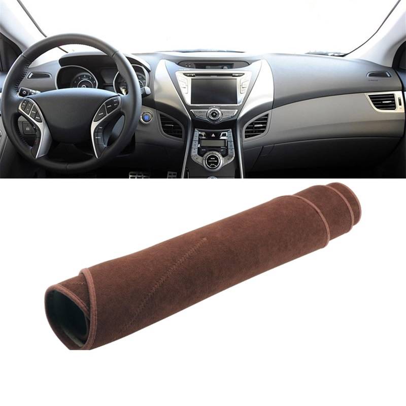 Matte Teppich Armaturenbrett Für Hyundai Für Elantra MD UD 2011 2012 2013 2014 2015 Auto Armaturenbrett Abdeckung Sonnenschutz Vermeiden Licht Matte Instrument Teppiche(B LHD Brown) von NOVEMS