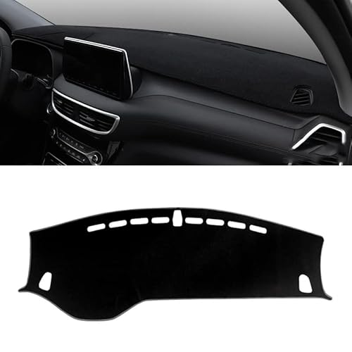 Matte Teppich Armaturenbrett Für Hyundai Für Tucson 2015 2016 2017 2018 2019 2022 Auto Dashboard Vermeiden Licht Pad Instrument Plattform Abdeckung Teppiche(LHD 2019-2020 Black) von NOVEMS