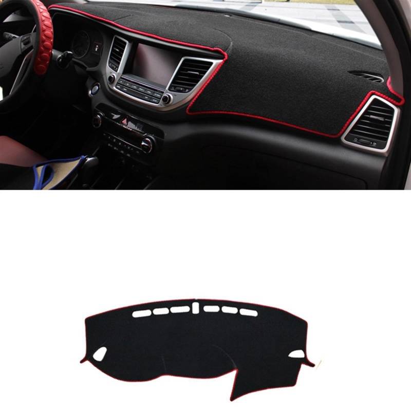 Matte Teppich Armaturenbrett Für Hyundai Für Tucson TL 2015 2016 2017 2018 2019 2020 Auto Dashboard Abdeckung Vermeiden Licht Pad Instrument Panel Matte Teppiche(2015-2018 Red Side) von NOVEMS