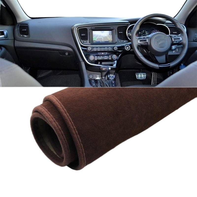 Matte Teppich Armaturenbrett Für Kia Für Optima K5 2011 2012 2013 2014 2015 Auto Armaturenbrettabdeckung Vermeiden Sie Lichtmatte Instrumententischabdeckung Mattenschutz(B Brown RHD) von NOVEMS