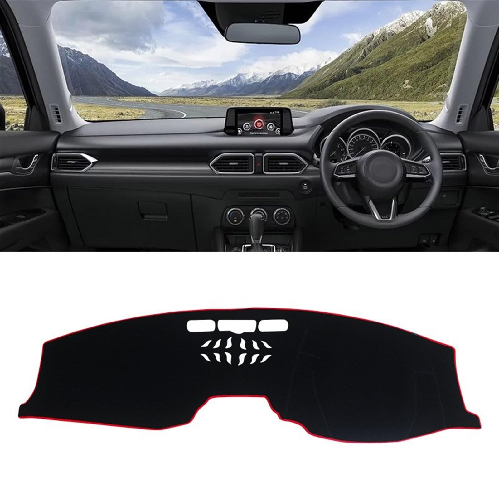 Matte Teppich Armaturenbrett Für Mazda CX-5 CX5 CX 5 2017 2018 2019 2020 2021 2022 Vermeiden Sie Licht Sonnenschutz Pad Schutz Auto Dashboard Abdeckung Matte(RHD Red) von NOVEMS