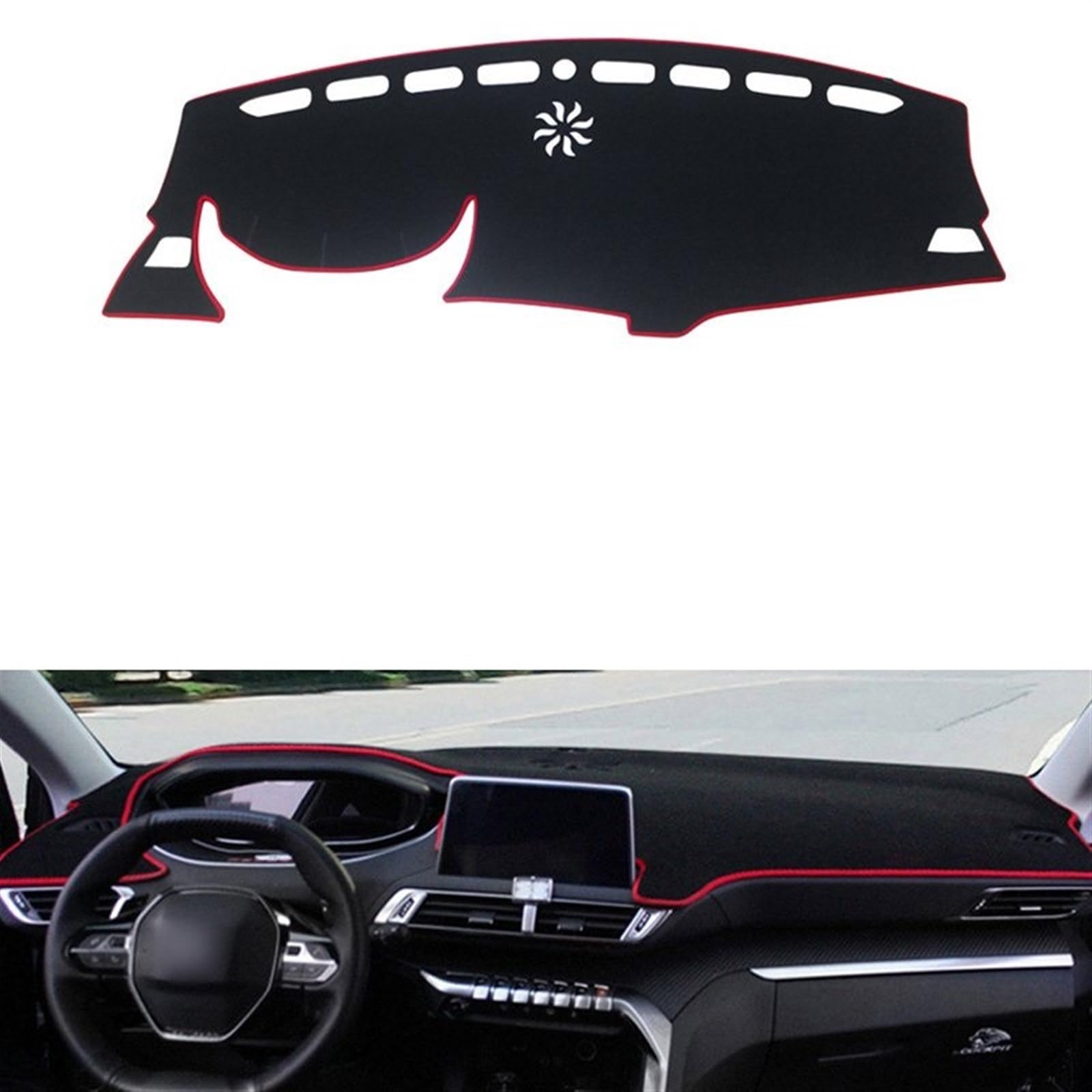 Matte Teppich Armaturenbrett Für Peugeot 3008 5008 2017-2019 Auto Dashboard Vermeiden Licht Pad Instrument Plattform Schreibtisch Abdeckung Matten Teppiche(LHD Red Side) von NOVEMS