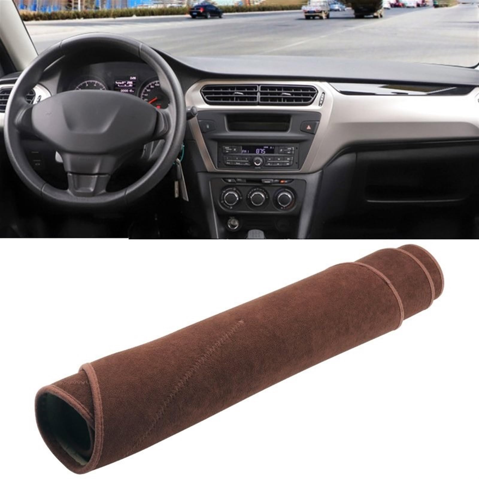 Matte Teppich Armaturenbrett Für Peugeot 301 2012 2013 2014 2015 2016 2017 2018 2019 Instrumententafel Teppiche Auto Armaturenbrett Abdeckung Sonnenschutz Lichtmatte Vermeiden(B Brown) von NOVEMS