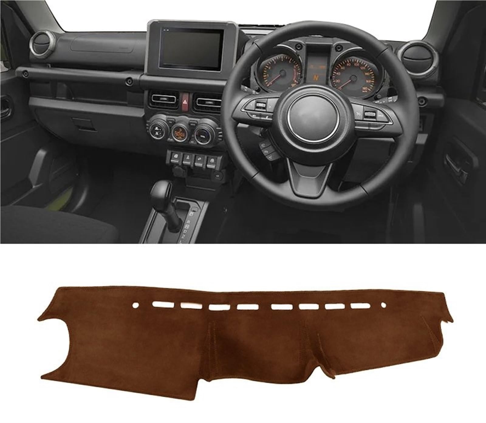 Matte Teppich Armaturenbrett Für Suzuki Für Jimny JB64 JB74 2019 2020 2021 2022 2023 Auto-Armaturenbrett-Abdeckung Sonnenschutz Vermeiden Sie leichte rutschfeste Matte(RHD Brown) von NOVEMS