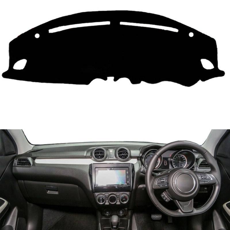 Matte Teppich Armaturenbrett Für Suzuki Für Swift 2017 2018 2019 2020 2021 2022 2023 Auto Dashboard Abdeckung Dash Matte Pad Anti-Uv Dashmat Sonnenschirm Teppich(Black(Red Edge),Rechtslenker) von NOVEMS