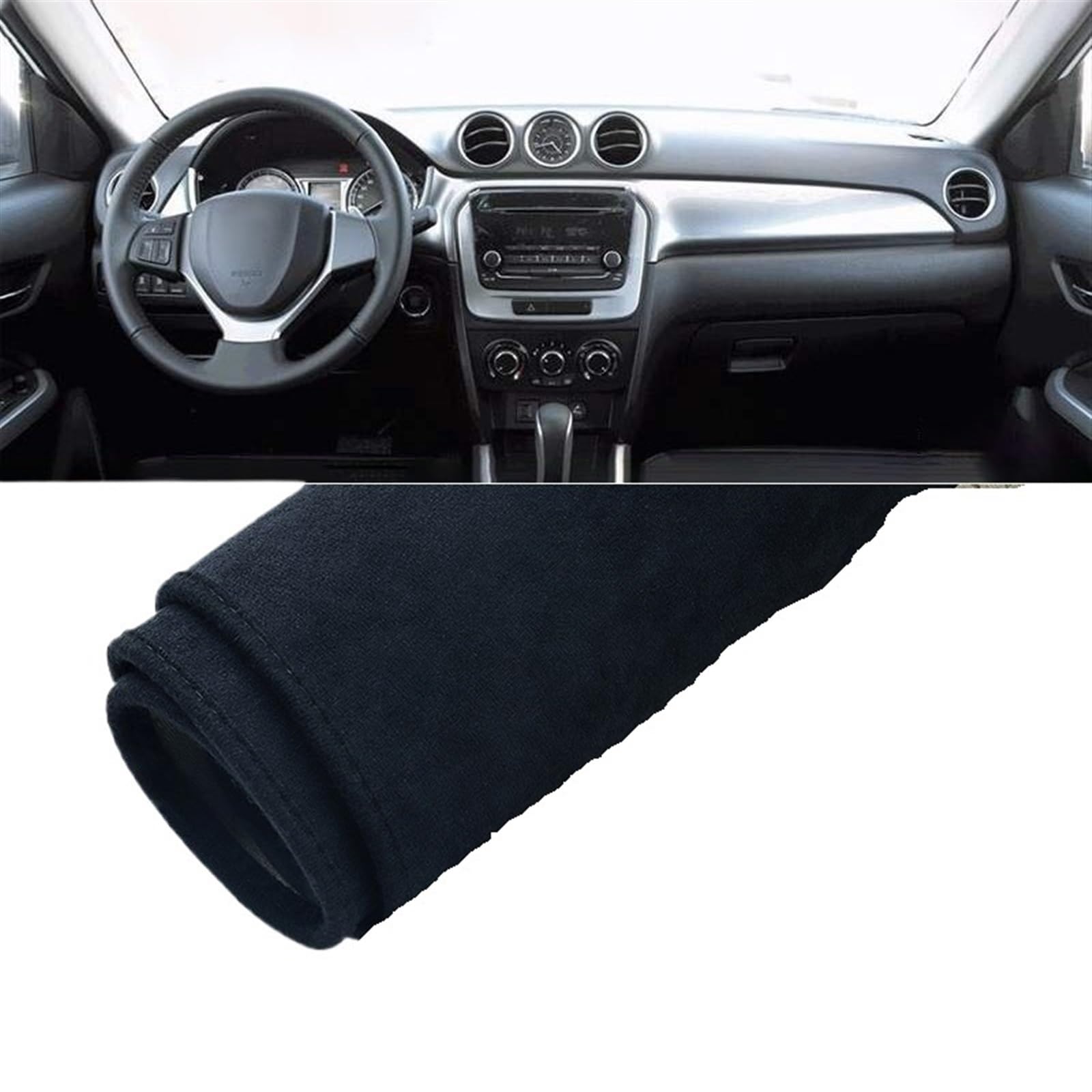 Matte Teppich Armaturenbrett Für Suzuki Für Vitara LY 2015 2016 2017 2018 2019 2020 2021 2022 Auto Dashboard Abdeckung Vermeiden Licht Matte Instrument Teppich(B LHD Black) von NOVEMS