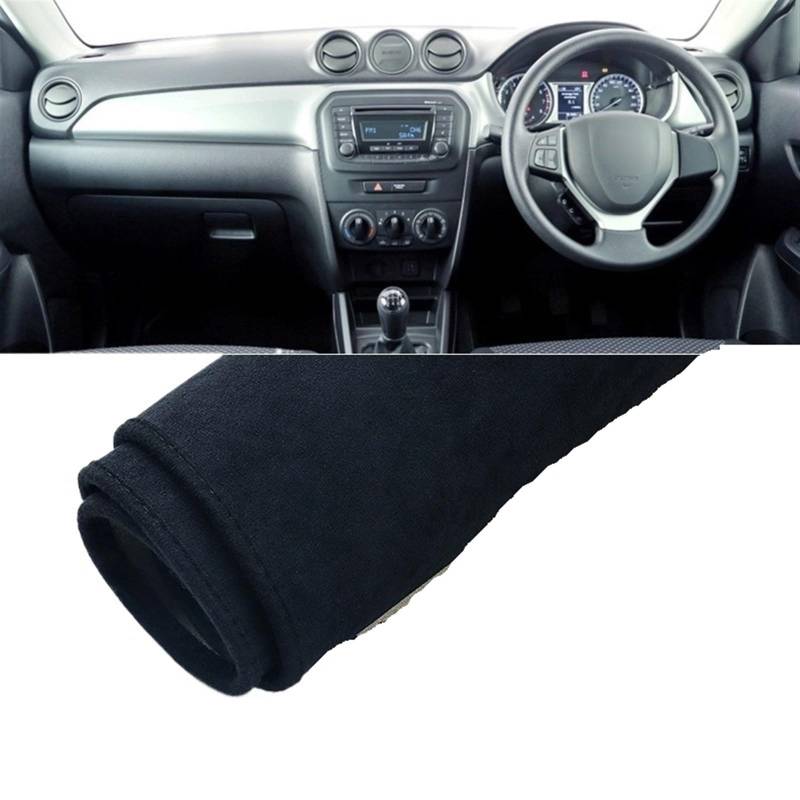 Matte Teppich Armaturenbrett Für Suzuki Für Vitara LY 2015 2016 2017 2018 2019 2020 2021 2022 Auto Dashboard Abdeckung Vermeiden Licht Matte Instrument Teppich(B RHD Black) von NOVEMS