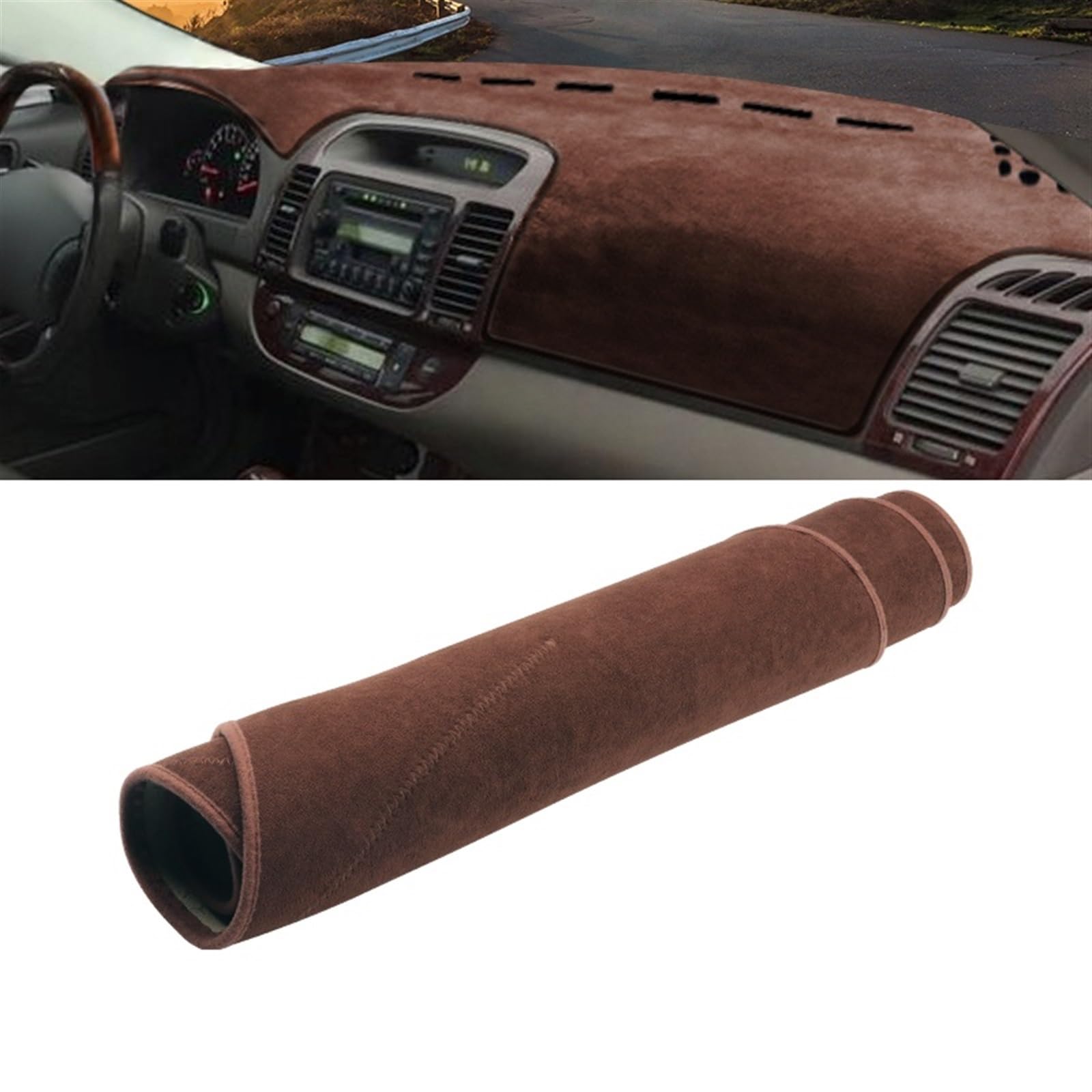 Matte Teppich Armaturenbrett Für Toyota Für Camry 30 XV30 2002 2003 2004 2005 2006 Sonnenschutz Teppiche Anti-UV-Hülle Auto Armaturenbrett Lichtabdeckungsmatte Vermeiden(B Brown LHD) von NOVEMS