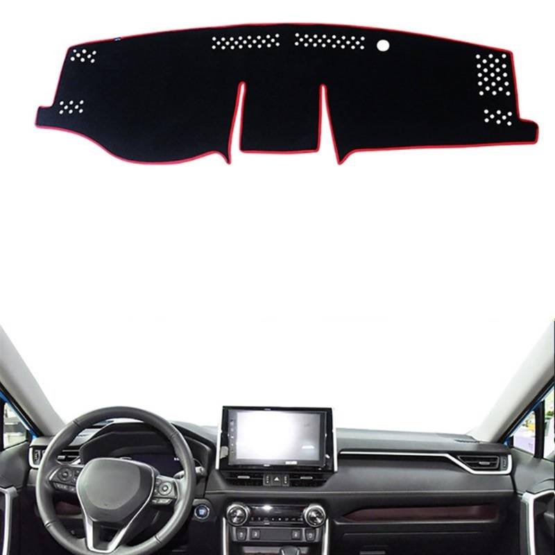 Matte Teppich Armaturenbrett Für Toyota Für Camry 50 XV50 2012 2013 2014 2015 2016 2017 Auto Dashboard Abdeckung Sonnenschirm Pad Instrument Plattform Matte(RHD Red Side) von NOVEMS