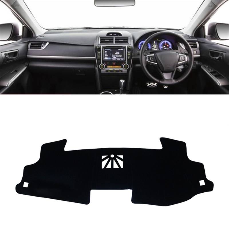 Matte Teppich Armaturenbrett Für Toyota Für Camry 50 XV50 2012 2013 2014 2015 2016 2017 Auto Dashboard Vermeiden Licht Pad Instrument Schreibtisch Abdeckung(A RHD Black Side) von NOVEMS