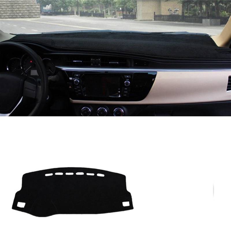 Matte Teppich Armaturenbrett Für Toyota Für Corolla E150 E180 2006-2017 2018 Auto-Armaturenbrett-Lichtpads Vermeiden Instrumentenplattform Schreibtisch-Abdeckungsmatten(14-18 Front Black) von NOVEMS