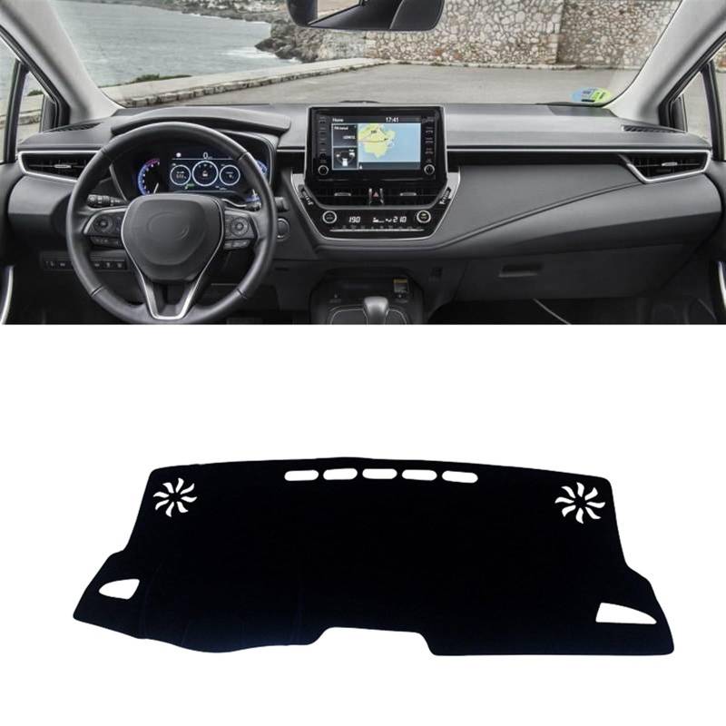 Matte Teppich Armaturenbrett Für Toyota Für Corolla E210 12th 2019 2020 2021 2022 2023 Auto Dashboard Abdeckung Matte Dashboard Sonnenschutz Pad Anti-uv Fall(A LHD Black Side) von NOVEMS