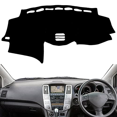 Matte Teppich Armaturenbrett Für Toyota Für Harrier XU30 2004 2005 2006 2007-2013 DashMat Dashboard Abdeckung Matte Pad Anti-Uv Sonnenschirm Teppich Kissen(Black(Black Edge),Rechtslenker) von NOVEMS