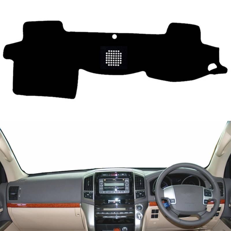 Matte Teppich Armaturenbrett Für Toyota Für Land Für Cruiser J200 2008 2009 2010 2011-2018 2019 Dashboard Abdeckung Matte Pad Anti-Uv Dash Sonnendach Teppich Auto(Black(Black Edge),Rechtslenker) von NOVEMS