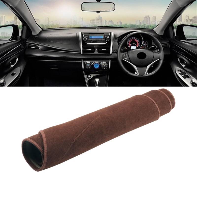 Matte Teppich Armaturenbrett Für Toyota Für Vios 2014 2015 2016 2017 2018 2019 Sonnenschutzteppich Anti-UV-Rutschmatten Auto-Armaturenbrett Lichtabdeckung Vermeiden(B Brown RHD) von NOVEMS