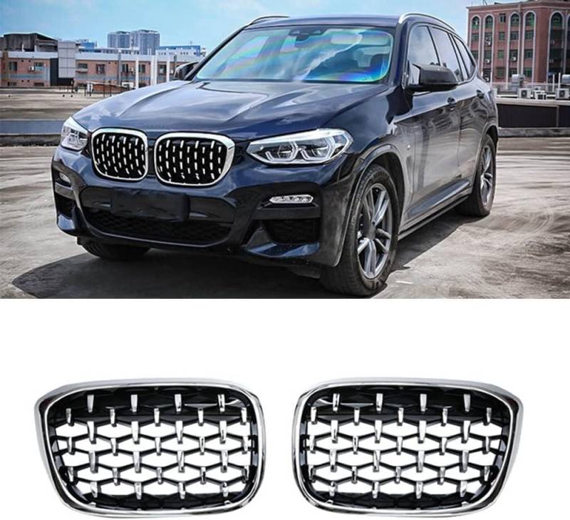 Auto Front Kühlergrille für BMW X3 G01 G08 X4 G02 2018 2019 2020 2021,Dauerhaft Auto Front Stoßstange Grille Grill KüHler Ersatz Dekoration Zubehör. von NOVSKI