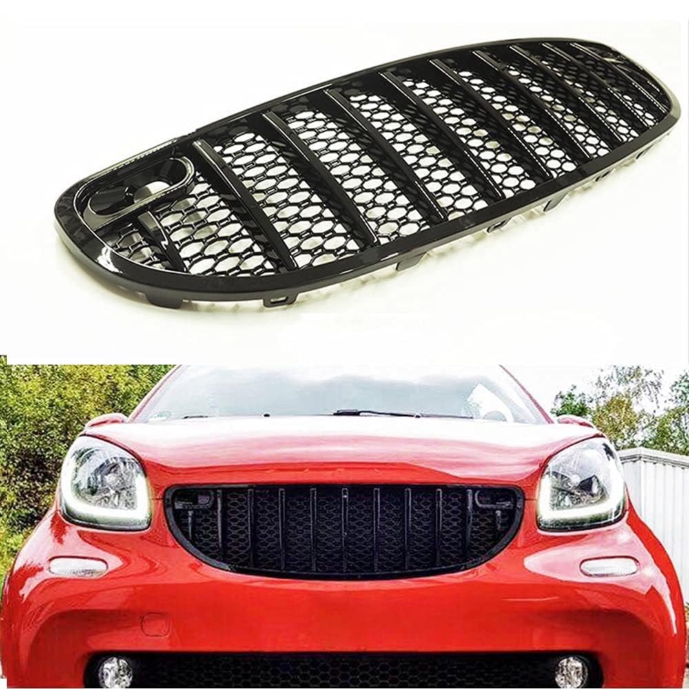 Auto Front Kühlergrille für Smart 453 2014 2015 2016 2017 2018 2019,Dauerhaft Auto Front Stoßstange Grille Grill KüHler Ersatz Dekoration Zubehör. von NOVSKI