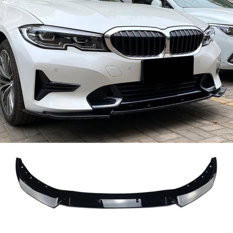 Auto Frontspoiler Stoßstange Lippe für BMW 3er G20 G21 320i 325i 2019 2020 2021 2022,Dauerhaft AntiKollision Frontstoßstange Diffusor Seitensplitter Protector,A-Glossy Black von NOVSKI