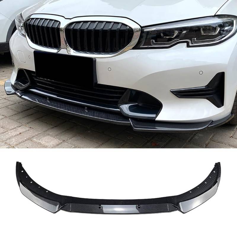 Auto Frontspoiler Stoßstange Lippe für BMW 3er G20 G21 320i 325i 2019 2020 2021 2022,Dauerhaft AntiKollision Frontstoßstange Diffusor Seitensplitter Protector,B-Carbon Fiber von NOVSKI