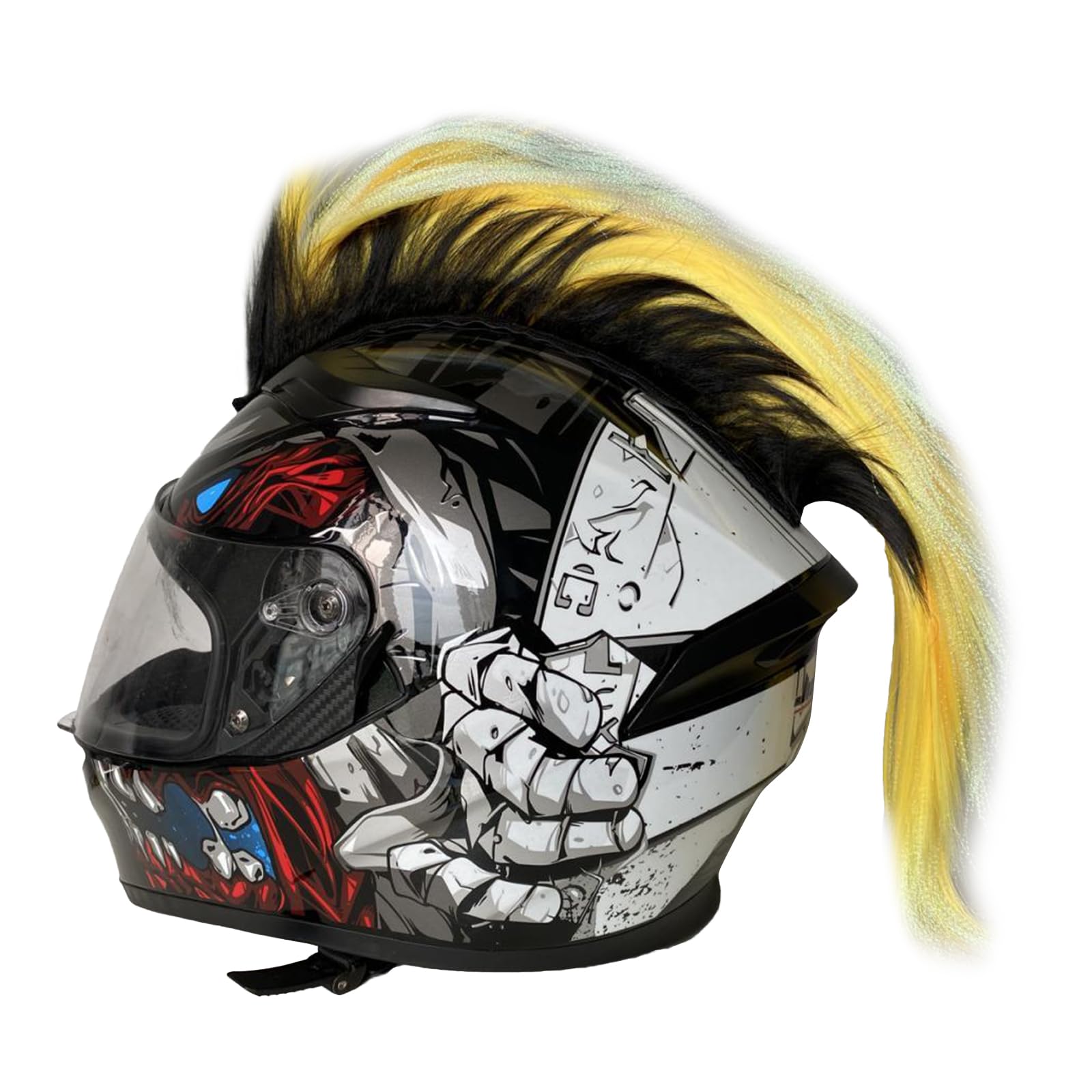 NPXUAMTJ Punk Styles Cocks Perücken Mit Realistischem Look Und Haarteil Mit Mehreren Farboptionen Für Motorradhelme Einzigartige Dekoration von NPXUAMTJ