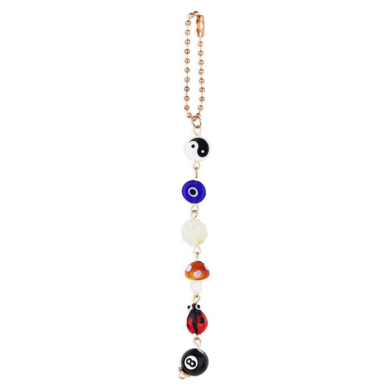 Evil Eye Charm für Auto, Auto Charme Yin Yang Dekor 8 Ball Pilz vierblättriges Kleeblatt Anhänger für Auto Rückspiegel Charme Autozubehör Dekorationen von NQEUEPN