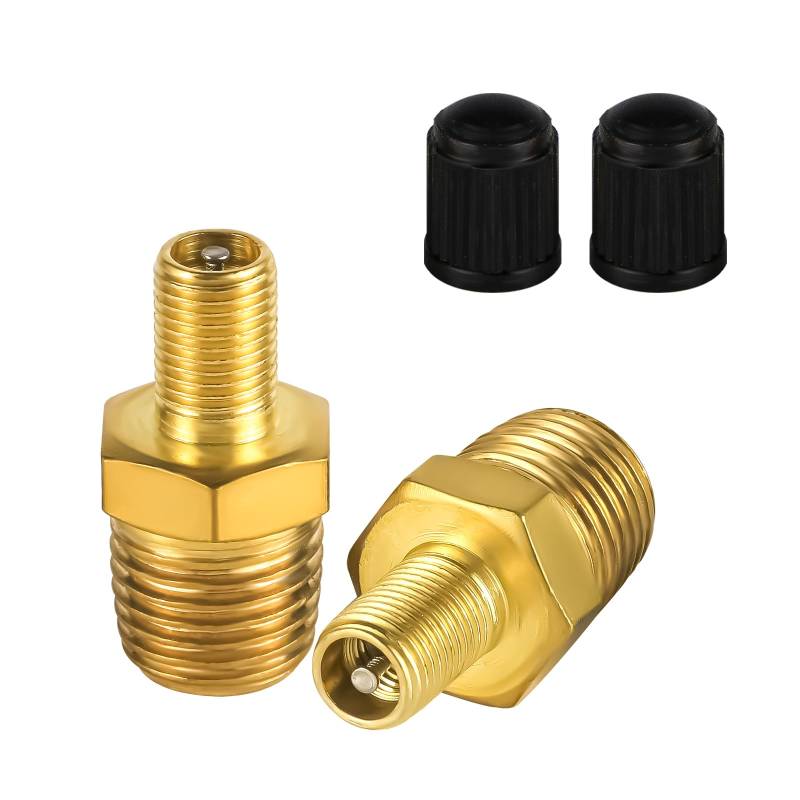 NQEUEPN 2st Adapter Luftfüller, 1/4" NPT (M) Auf Standardventil für Schrader (M) Reifenfüller Anschluss für Auto Ventiladapter für Presta Luftkompressor Tragbarer Luftschlauch Luftspannfutter von NQEUEPN