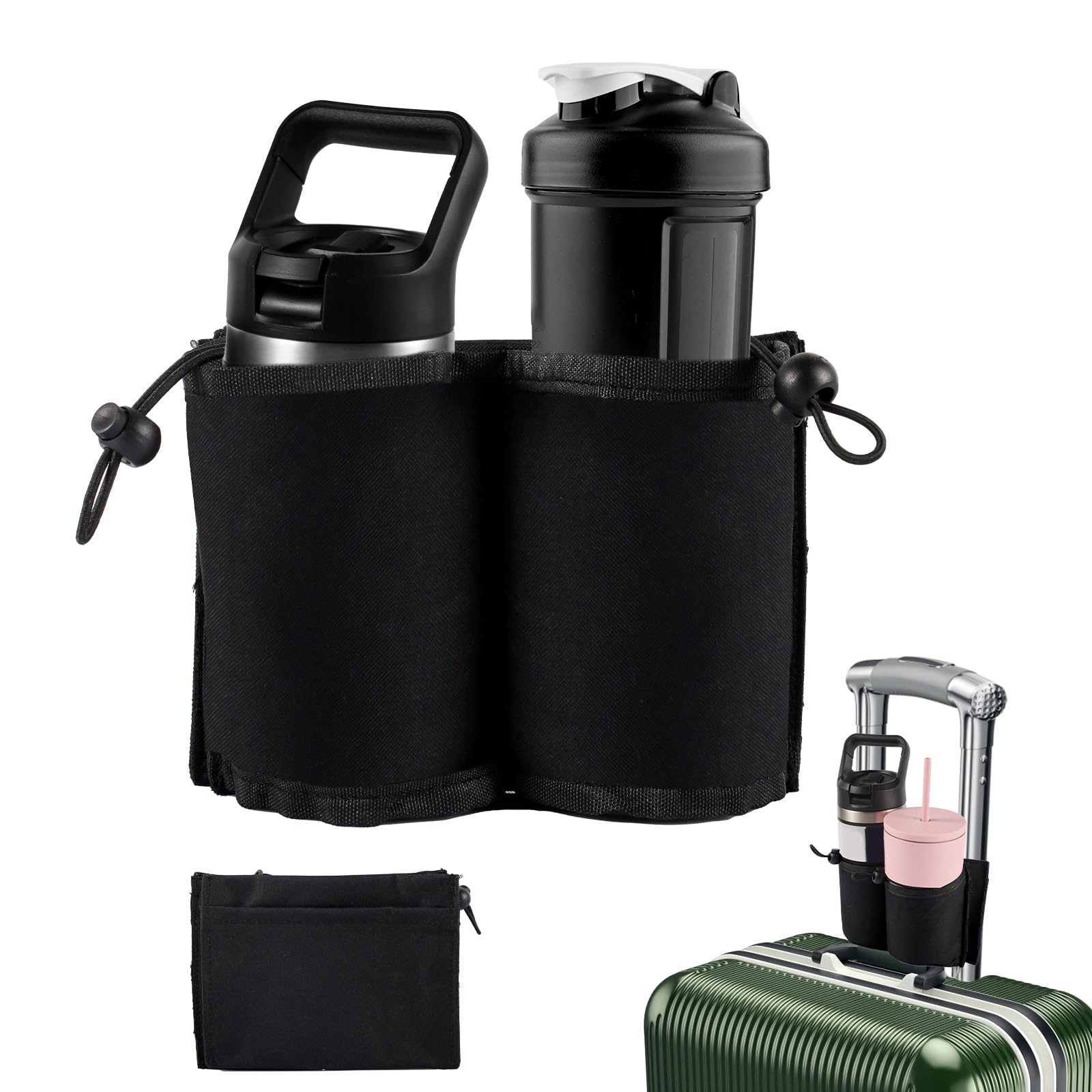 Getränkehalter Gepäck, Freihand Getränkehalter für Koffer Getränketräger Getränkehalter Gepäck Luggage Cup Holder für Reisende Flugbegleiter Reise Must Haves von NQEUEPN