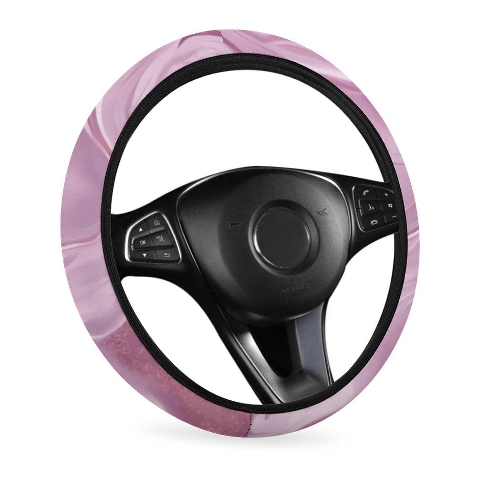 Pearl Purple Marble Car Steering Wheel Cover Non-Slip Car Wheel Cover Protector Breathable Car Accessory Universal Fit for Most Cars 15 Inch von NQHJT