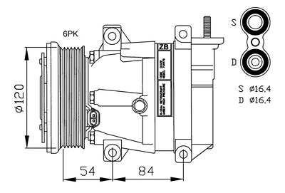 Nrf Kompressor, Klimaanlage [Hersteller-Nr. 32220] für Gm Korea, Chevrolet von NRF