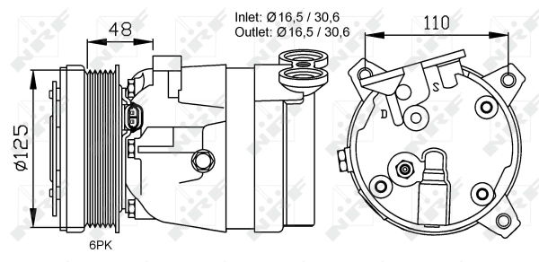 Kompressor, Klimaanlage NRF 32022 von NRF