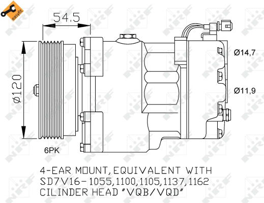 Kompressor, Klimaanlage NRF 32033 von NRF