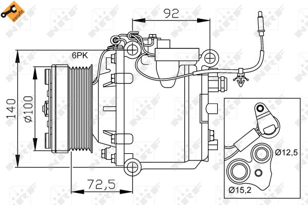 Kompressor, Klimaanlage NRF 32165 von NRF