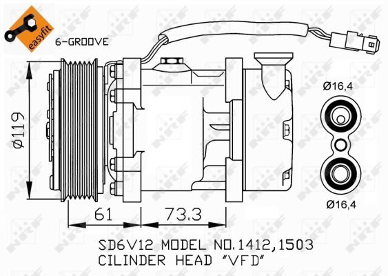 Kompressor, Klimaanlage NRF 32275 von NRF