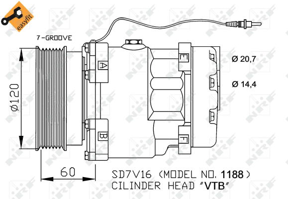 Kompressor, Klimaanlage NRF 32711 von NRF