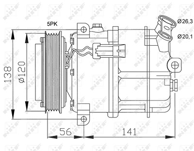 Nrf Kompressor, Klimaanlage Sanden [Hersteller-Nr. 32117] für Saab, Opel, Cadillac von NRF