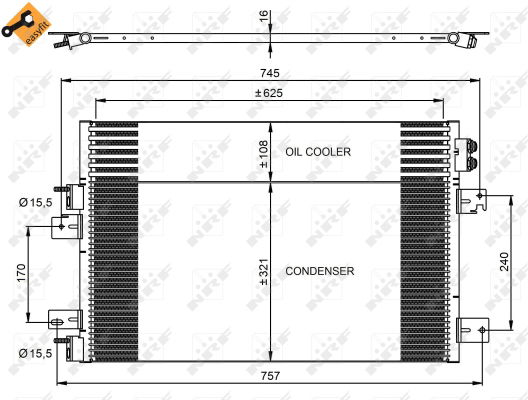 Kondensator, Klimaanlage NRF 350031 von NRF