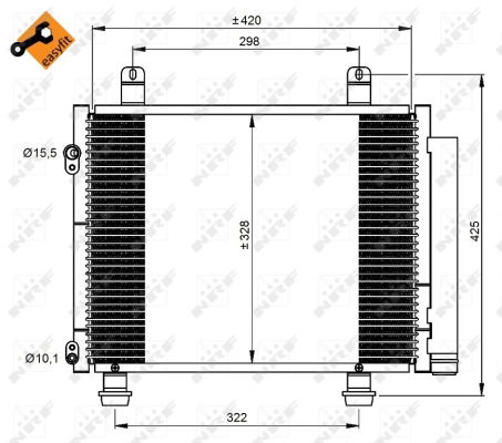 Kondensator, Klimaanlage NRF 350208 von NRF