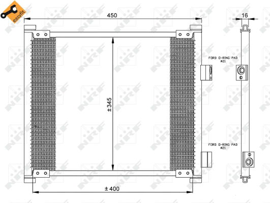 Kondensator, Klimaanlage NRF 35357 von NRF