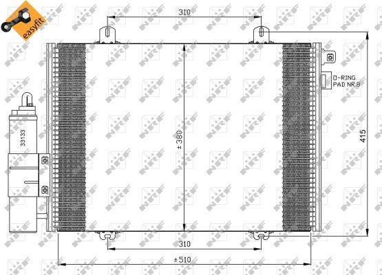 Kondensator, Klimaanlage NRF 35379 von NRF