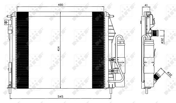 Kondensator, Klimaanlage NRF 35547 von NRF