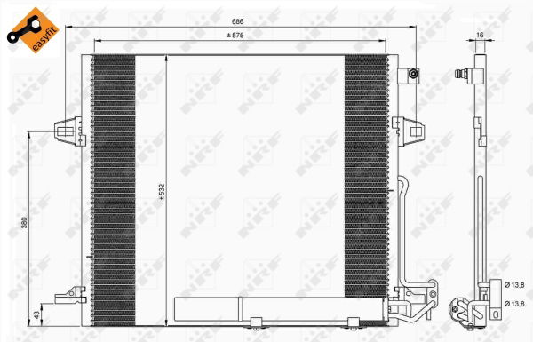 Kondensator, Klimaanlage NRF 35618 von NRF