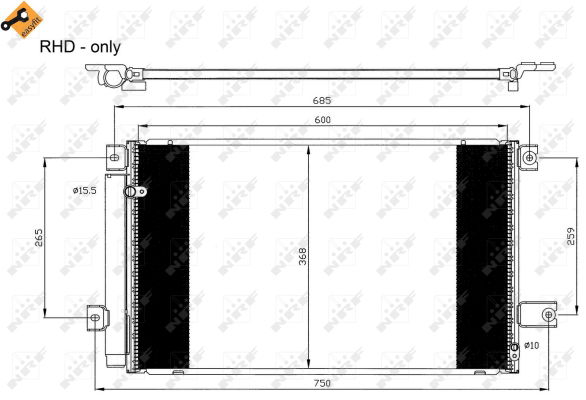 Kondensator, Klimaanlage NRF 35629 von NRF