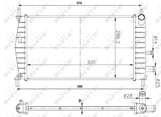 Kühler, Motorkühlung NRF 50131A von NRF