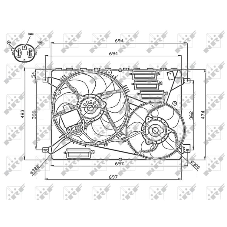 NRF K?hlerl?fter Volvo S60 S80 V60 V70 Xc60 Xc70 von NRF