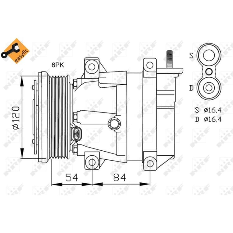 NRF Klimakompressor Chevrolet Lacetti Nubira Daewoo Lacetti von NRF