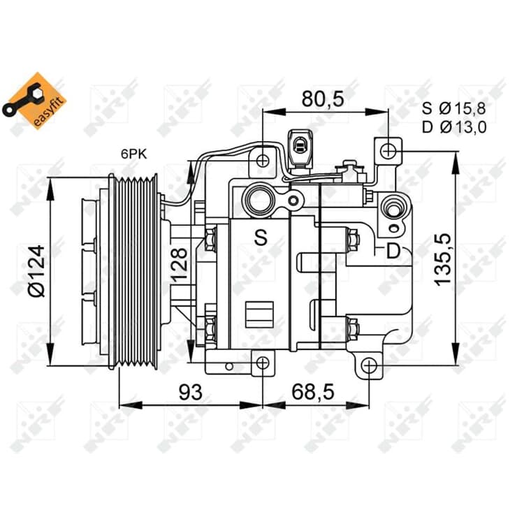 NRF Klimakompressor Mazda 3 6 Cx-7 von NRF