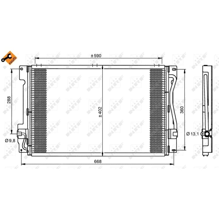 NRF Klimakondensator Volvo 850 C70 S70 V70 von NRF