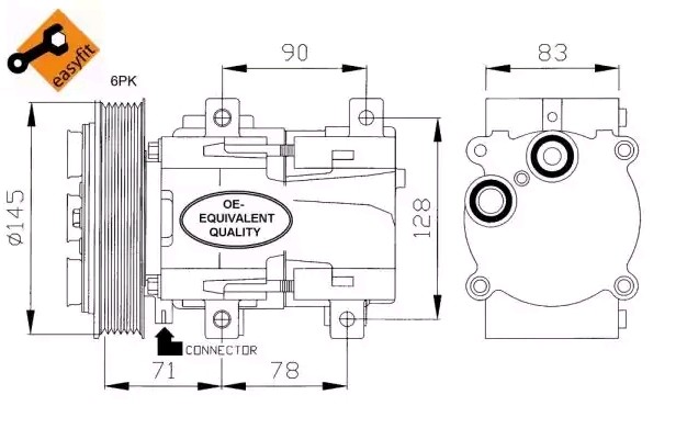 NRF Kompressor FORD 32085 1052347,1108744,12BYU19D629AA Klimakompressor,Klimaanlage Kompressor,Kompressor, Klimaanlage 97VW19D629AA,R95VW19D629AB von NRF